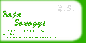 maja somogyi business card